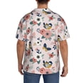 thumbnail image 3 of Gukieu Rose Flowers Print Men's Short-sleeved Shirts, Button-down Pocket Shirts, T-shirts, Beach Vacation Travel Summer Clothing-Medium, 3 of 5