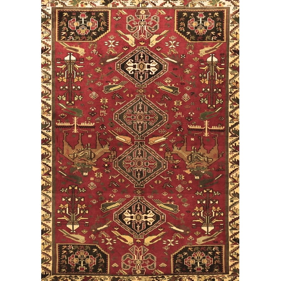 Ahgly Company Indoor Rectangle Persian Brown Traditional Area Rugs, 5' x 7'
