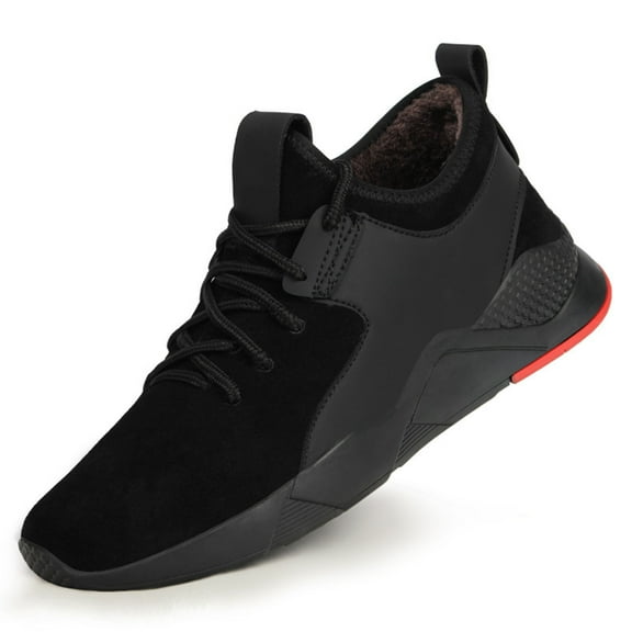 Men's Safety Shoes Lightweight Black Plush Lined Warm Waterproof Work Boots with Steel Toe Cap EU 37-48