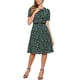 thumbnail image 2 of INSPIRAR CHIC Vestido Vintage para Mujeres con Estampado Floral, Cuello Peter Pan, Largo a la Rodilla, Vestido Casual S Verde, 2 of 6