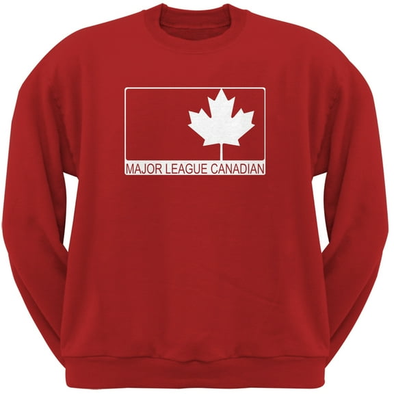 Major League Canadian Red Adult Crew Neck Sweatshirt - 2X-Large