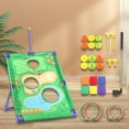 thumbnail image 1 of Juego de bolsa para lanzar frijoles al aire libre, juguetes al aire libre para niños con 6 bolsas de arena coloridas, actividades de fiesta plegables, 1 of 8