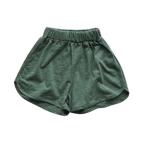 Girls Athletic Shorts New Toddler Infant Baby Beach Shorts Loose Casual Elastic Waist Shorts Children Summer Cotton Casual Sports Shorts Army Green 7-8 Years