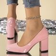 thumbnail image 6 of Hinvhai Heels for Women Closed Pointed Toe Chunky Pumps Shoes Women Block High Heels Comfortable Slip on Dress office Party Wedding Shoes Pink 7(39), 6 of 9