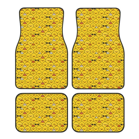 Balery Cute Funny Chicken Juego de 4 Alfombrillas para Auto, Revestimientos de Caucho Resistente, Diseño Antideslizante