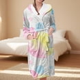 thumbnail image 5 of Long Sleeve Bathrobe for Women Fluffy Women's Nightgowns & Sleepshirts Oversize Fitness Women's Robes House Womens Robe Maroon2, 5 of 5