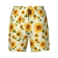 thumbnail image 4 of Lsque Mens Swim Trunks European-style Pattern Sunflower Pattern - Bathing Suit Compression Liner - Beach Swim Shorts Swimwear - (S-3XL) - Stretch Quick Dry -XX-Large, 4 of 9