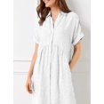 thumbnail image 5 of Women's Full Size Plus Size Striped Button Front Midi Dress with Pockets Not Lined 100% Polyester Comfortable Daily Wear, 5 of 14