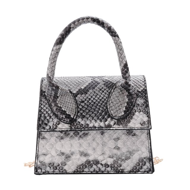 Bolsos de hombro con estampado de serpiente retro para mujer, bolsos de mano mini con cadena de PU (negro) Tmvgtek Oficina Multiescena Multifunción
