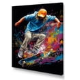 thumbnail image 2 of Designart "Flowing Through the Urban on a Skateboard IV" Sports Canvas Art Print, 2 of 5