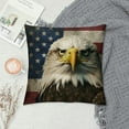 thumbnail image 2 of JEUXUS  Bald Eagle USA Flag Throw Pillow Cover, Grunge American Flags Farmhouse Decorative Throw Pillow Covers for Sofa Couch Home Decoration, 2 of 5