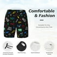 thumbnail image 6 of Picia Gamepads pattern Mens Swim Trunks with Compression Liner Stretch Beach Shorts Quick Dry with Zipper Pockets No-Chafing Board Shorts-Medium, 6 of 9