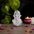 thumbnail image 3 of TIED RIBBONS Ganesha Idol for Car Dashboard Hindu God Idol Figurine - Silver Plated Baby Ganesha Statue for Home Decorations Pooja Mandir Temple Indian Decor Gifts Items (8.5 x 5.1 cm), 3 of 3