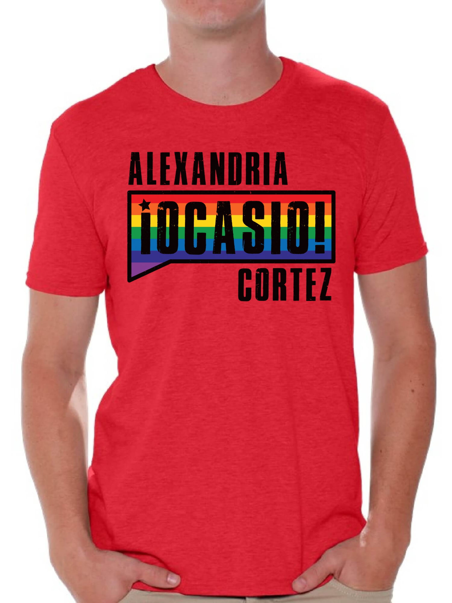 Alexandria Ocasio Men's Tanks AOC Tank Top Rainbow Shirts for Him LGBTQ Shirt 