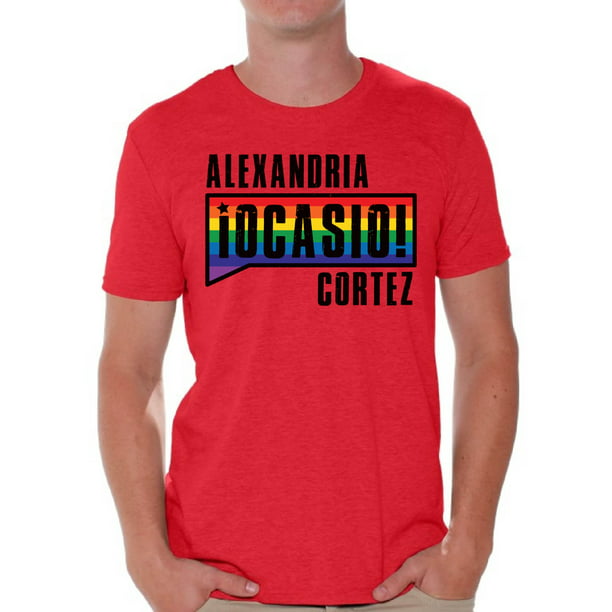 Awkward Styles Alexandria Ocasio-Cortez Men's AOC Rainbow T Shirts for Him LGBTQ Tshirt Patriotic Shirts Made in USA AOC Tshirt American Style Ocasio Shirt for Husband Ocasio-Cortez Outfit - Walmart.com