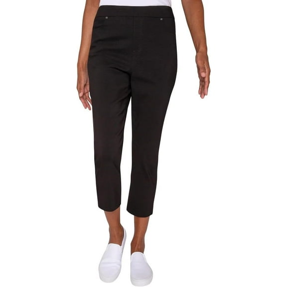 Mario Serrani Women's Comfort Stretch Capri Pants, Black XXL