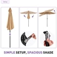 thumbnail image 7 of Gianna 9FT Outdoor Patio Umbrella Market Table Polyester Fabric Canopy with Push Button Tilt & Crank Iron Frame 8 Ribs UV Protection Waterproof, 7 of 7