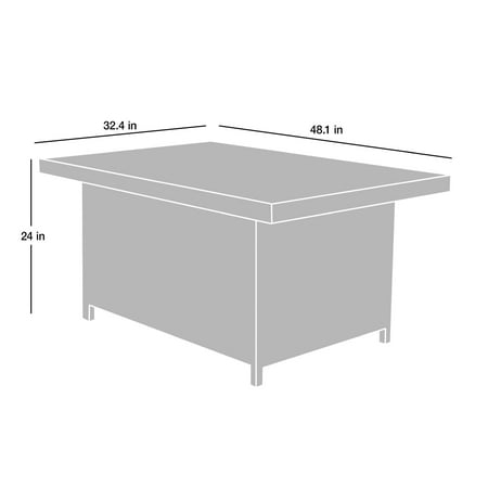 Fire Sense - Armstrong Rectangular Aluminum LPG Fire Pit - Antique Bronze