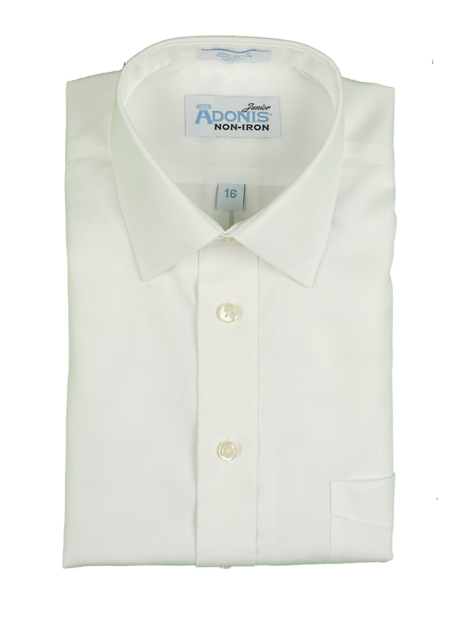 Adonis Big Boys White Non Iron Long Sleeve Dress Shirt - Walmart.com ...