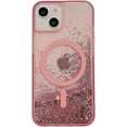 thumbnail image 6 of for iPhone Case,[Compatible with MagSafe] Luxury Bling Sparkle Flowing Glitter Liquid Sand Clear Soft TPU Phone Case (iPhone 13,Green), 6 of 6