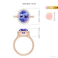 thumbnail image 4 of ANGARA Natural Classic Oval 3.5 ct Tanzanite Floral Halo Ring in 14K Rose Gold for Women (Size-11x9mm) | December Birthstone, Birthday, Anniversary, Jewelry Gift for Women | Natural Tanzanite Ring, 4 of 8