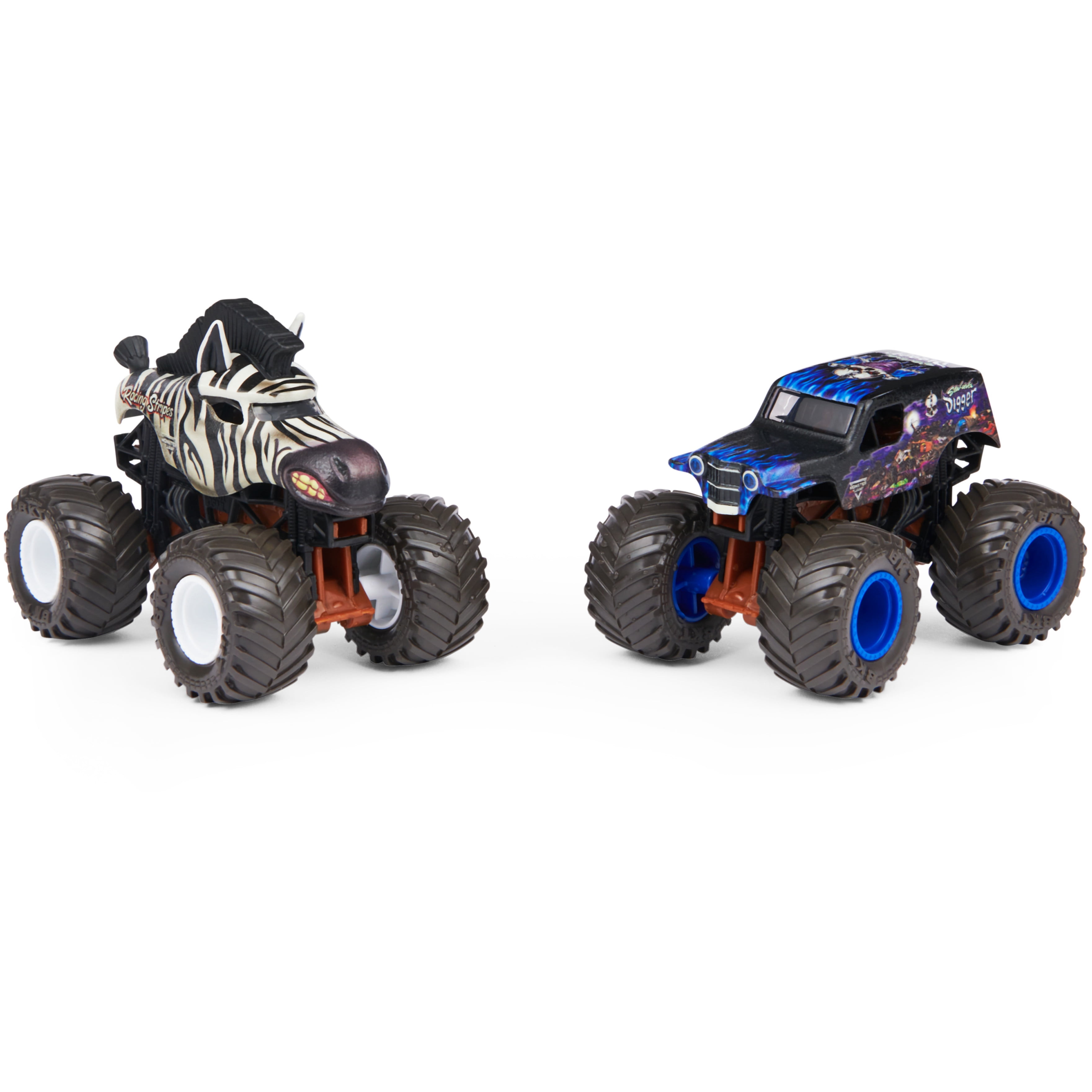 Monster Jam Color-Change Die Cast 2-Trucks Pk-Racing Stripes-Son