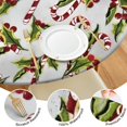 thumbnail image 4 of White Christmas Candy Cane Pattern Round Fitted Tablecloth with Elastic Edge,Dining Table Cover Waterproof,Outdoor Round Tablecloth for Camping,Dining,Indoor and Outdoor, 4 of 7