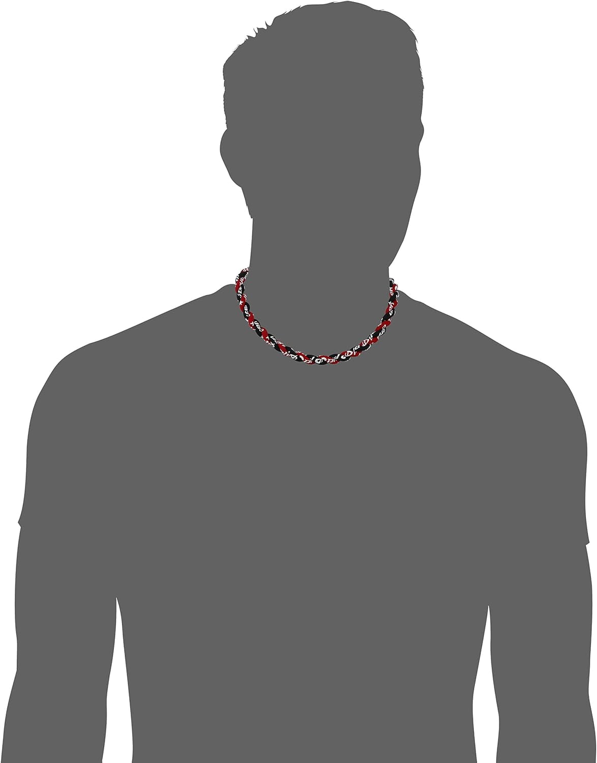 Collier Phiten Titanium Tornado Pour Homme/femme, 45 Cm (18 Pouces), Noir Et Blanc