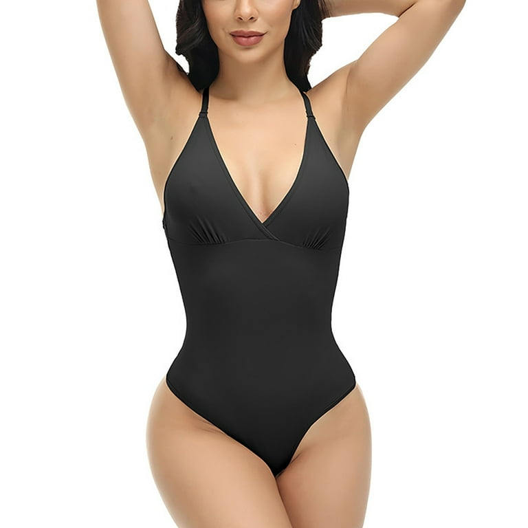 Women Backless Shapewear V-neck Bodysuit Body Shaper Underwear