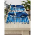 thumbnail image 2 of Design Imports CAMZ12297 Napperon à Rayures Ton sur Ton avec Franges Bleu - Ensemble de 6, 2 of 2