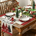 thumbnail image 3 of mubwai Pine Trees Snowflake Polka Dot Merry Christmas Placemats for Dining Table, 12 x 18 Inch Seasonal Winter Washable Table Mats Set of 4, 3 of 6