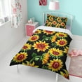thumbnail image 4 of Black Sunflower Duvet Cover and Pillowcase Set for Single Bedding, Bedroom Accessories for Kids Teens, 4 of 5