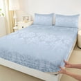 thumbnail image 3 of jejeloiu Damask Floral Twin 3-Piece Sheet Set,Blue Baroque Victorian, 3 of 7