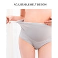 thumbnail image 4 of Ausing 3 Pack Maternity Plus Size Pregnancy Panties Lace Underpants Seamless Maternity Underwear Under Bump Postpartum Bean Paste Gray Skin Color XXXL, 4 of 9