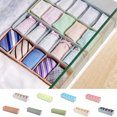 thumbnail image 4 of Diseño fresco Cajón de plástico Organizador Corbata Sujetador Calcetines Contenedor de almacenamiento Divisor multipropósito Cajas de Almacenamiento y organización del hogar rosado 6*26.5*8 cm Yuarrent HA0024-04B, 4 of 6