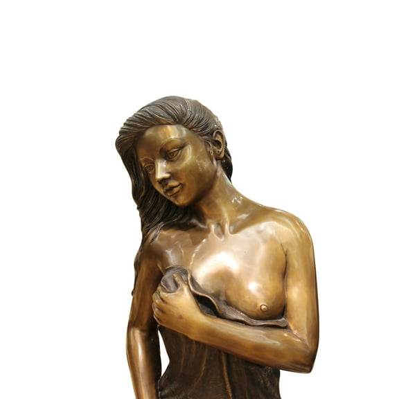 Beautiful Women Holding Drape Bronze Statue -  Size: 22"L x 18"W x 49"H.