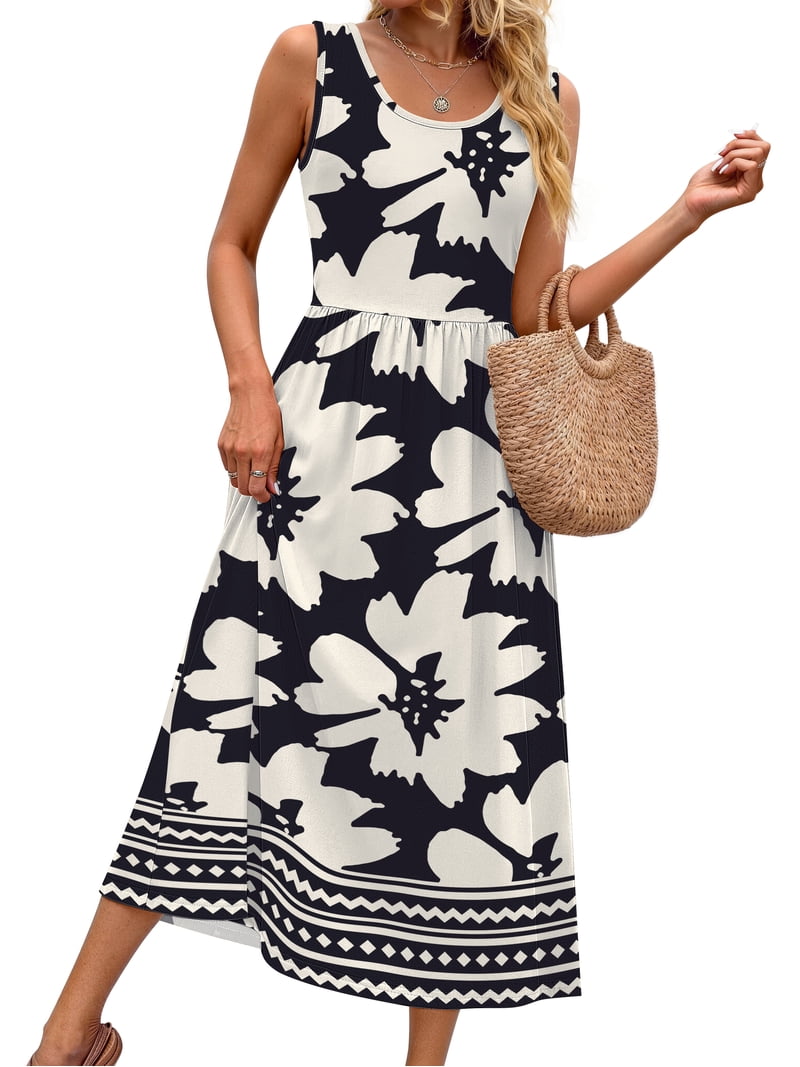 beach casual maxi dresses High Low Vacation Dress | Wholesale date nights PRETTYGARDEN Womens Casual Long Summer