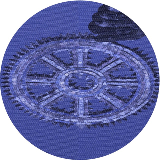 Ahgly Company Tapis Rond Lavable en Machine Intérieur Transitionnel Bleu Cobalt, 3 Pieds Rond