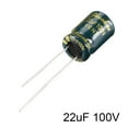 thumbnail image 2 of Uxcell 8x12mm 22uF 100V Bajo ESR Condensadores Electrolíticos de Aluminio Radiales Paquete de 20, 2 of 5