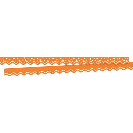 UPC: 0704068009936 | Barker Creek Tangerine Double-Sided Scalloped Edge Border 39 of 2-1/4 Border LL993