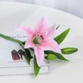 thumbnail image 1 of Flores artificiales, 5 flores de lirio artificiales de tacto real (rosa) TUNC Sencillez, 1 of 5