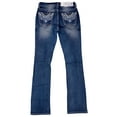 thumbnail image 3 of Grace in LA Women's Aztec Feather Crystal Embellished Bootcut Stretch Jeans (32), 3 of 5