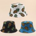 thumbnail image 3 of Gorras de pescador de ala ancha plegables de doble cara con diseño de piña, 3 of 8