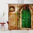 thumbnail image 2 of American Flower Street View Shower Curtains Hand-Painted Building Scenery Polyester Home r Washable Bathroom Partition Set, 2 of 6