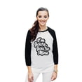 thumbnail image 2 of Thread Tank Im Yours Youre Mine Unisex 3/4 Sleeves Baseball Raglan White Black Large, 2 of 4