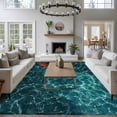 thumbnail image 3 of Teal Green Ocean Waves Area Rugs 6'x9', Washable Small Throw Rugs for Kitchen Dining room, Red Boat Coastal Indoor Outdoor Rug Non-Slip Low Pile Carpet Runner Reversible Floor Mats, 3 of 8
