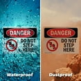 thumbnail image 6 of (2 Pack) Do Not Step Here OSHA Danger Sign 24 Inch X 18 Inch Plastic Sign, Weather Resistant, UV Protected for Workplace, Business, and Construction Site, Made in the USA, 6 of 8