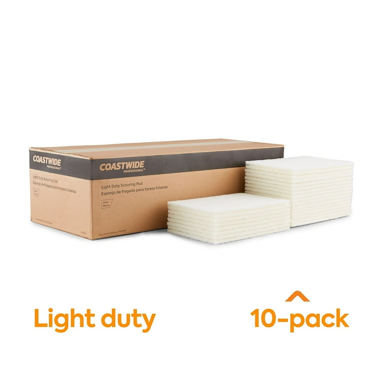 Light Duty Scouring Pads, White, 60/Pack Light Duty Scouring Pads, White, 60/Pack