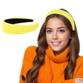 thumbnail image 2 of Bmisegm Headbands for Women Solid Color Wide Padded Fascinator Headband for Daily Home Use Hair Accessories Yellow One Size, 2 of 5