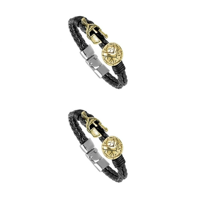 Guardoinrt Expressive Hommes Bracelet en Cuir Déclaration Significative Bracelet en Cuir pour Hommes Hommes Bracelets Durabilité Personnalisée TZ-783 2Set